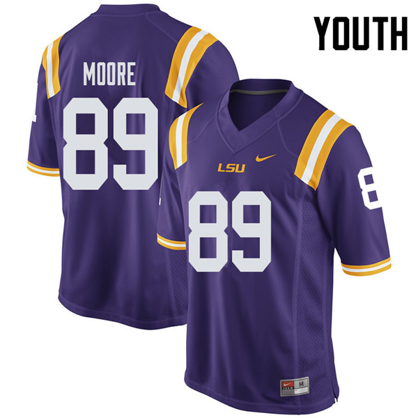 Youth #89 Derian Moore LSU Tigers College Football Jerseys Sale-Purple